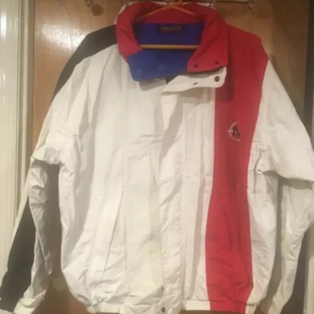 Vintage Nautica Competition Reversible Colorblock Hood 90s Jacket Size XL